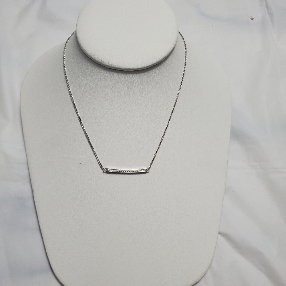 Express Silver Rectangle Necklace - Picture 2 of 5